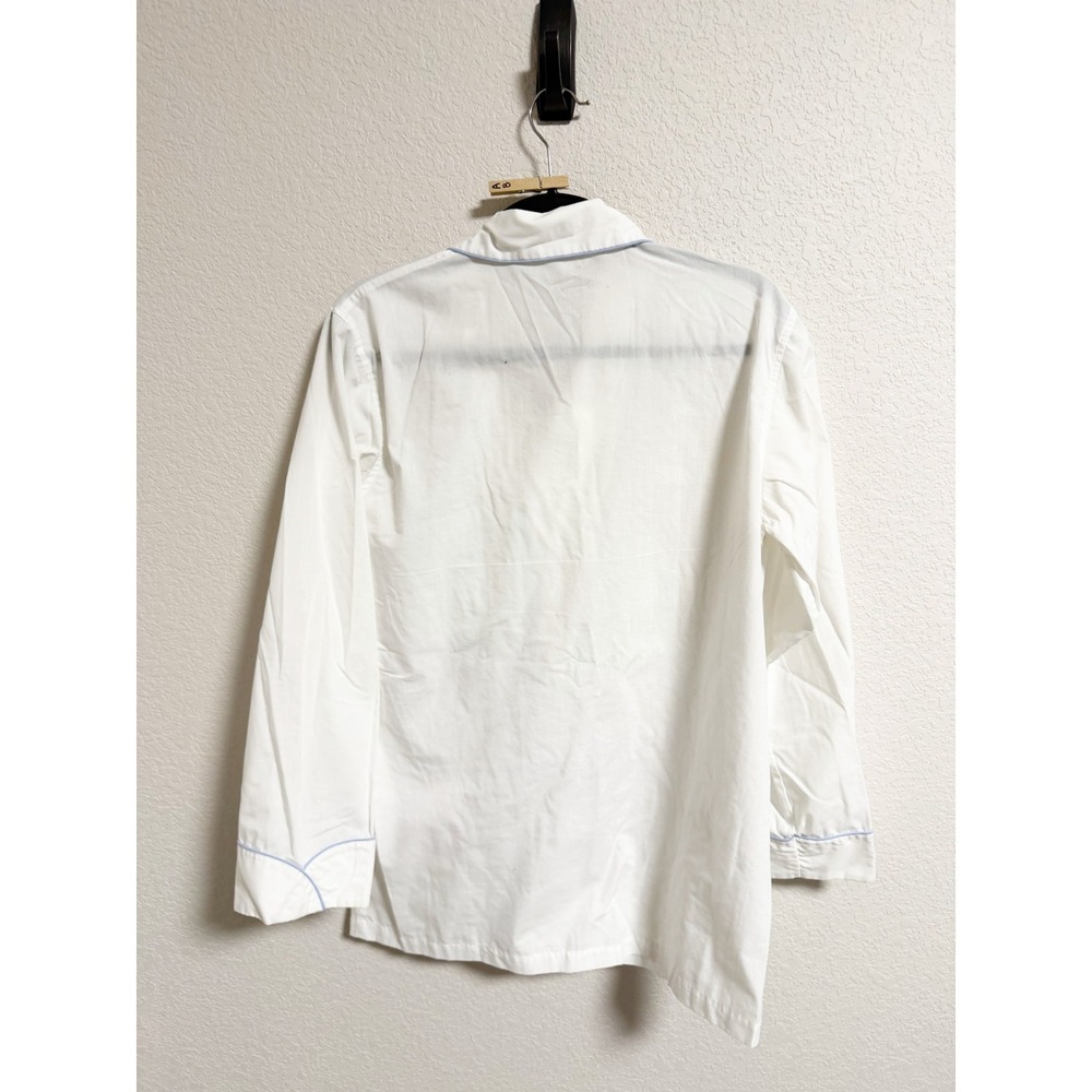 Christian Dior Le Connaisseur Pajama Top Blue‎ Piping Button Up Sleepwear Medium - Picture 2 of 5